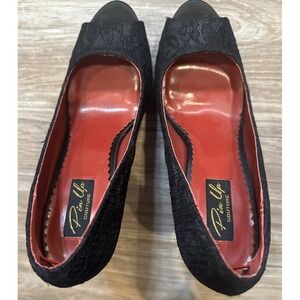 PIN UP COUTURE Bella-16 Black Lace Overlay by Pleaser 5 Inch Size 7